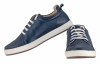 Navy Blue Genuine Leather Sneakers